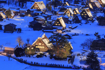 Historic Villages of Shirakawa-go in a snowy day