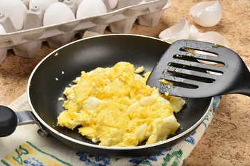 Tableaux ronds sur plexiglas Produits laitiers Scrambled eggs