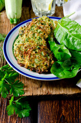 Fritters of zucchini and herbs