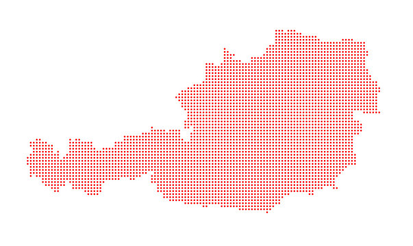 Austria Map - red