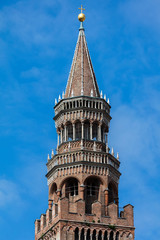 Fototapeta na wymiar Bell tower of the Cremona's Cathedral, Cremona, Italy