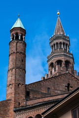 Fototapeta na wymiar Bell tower of the Cremona's Cathedral, Cremona, Italy