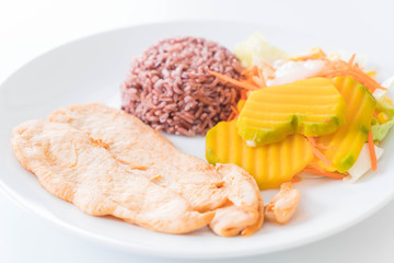 spicy chicken with berry rice