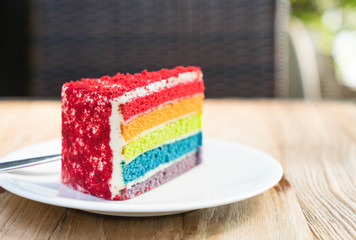 Velvet rainbow cake