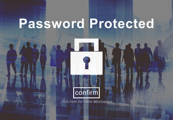 Password Protected Network Security Protection Concept