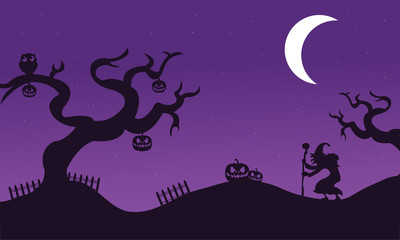 Set of Halloween withc banners