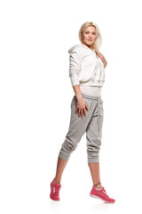 fitness woman pose full length