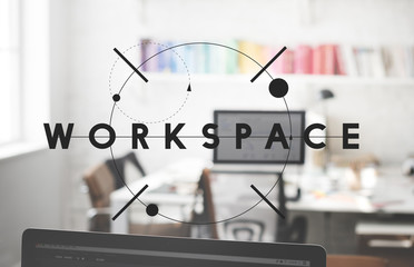 Fototapeta na wymiar Workspace Workplace Loft Modern Office Open Concept