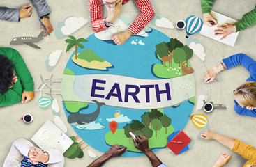 Earth Ecology Environment Conservation Globe Concept - obrazy, fototapety, plakaty