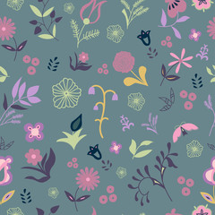 Vector flower seamless pattern.