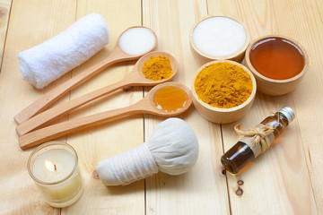 Yogurt, honey, turmeric powder to skin treatments.
