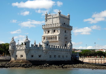 Fototapeta na wymiar View on Belem tower in Lisbon, Portugal 