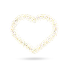 Vector gold heart on transparent background