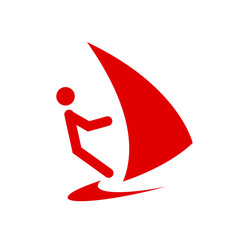 Windsurfing isolated minimal single flat icon.
