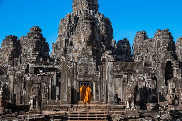 Bayons Angor Wat, ancient architecture in Cambodia - obrazy, fototapety, plakaty
