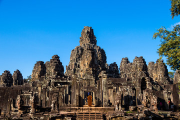 Fototapeta premium Bayons Angor Wat, ancient architecture in Cambodia