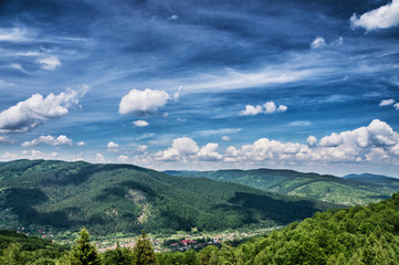 HDR views during uphill Makovytsya Ukraine