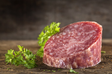 Piece of Fresh Italian Salami