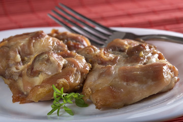 Boneless roast chicken leg