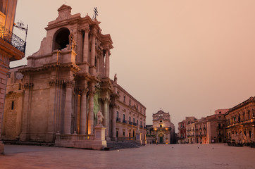 Syracuse, Sicily, Italy: the cathedral square