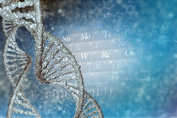 Fototapeta premium DNA molecules on the beatiful backdrop