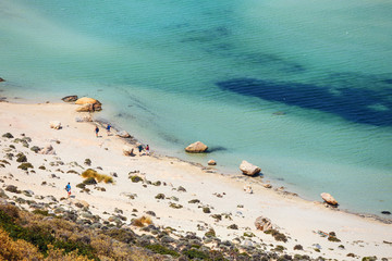 Fototapeta na wymiar View of the beautiful beach in Balos Lagoon, Crete