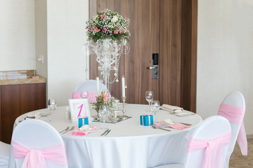 nicely decorated wedding table