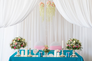 Beautiful flowers on table