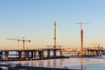 construction site in winter