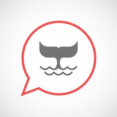 Isolated comic balloon with a whale tail