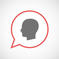 Isolated comic balloon with a male head