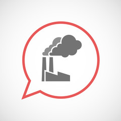 Isolated comic balloon with a factory