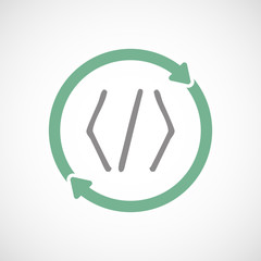 Reuse line art sign with a code sign