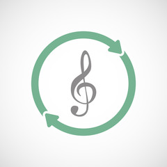 Reuse line art sign with a g clef