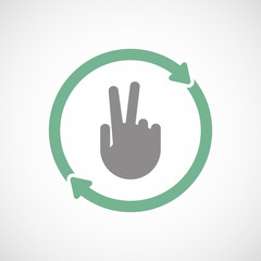 Reuse line art sign with a victory hand