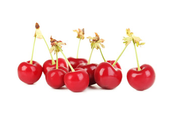 Sweet cherry isolated on a white background