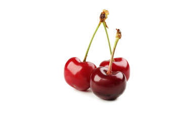 Sweet cherry isolated on a white background