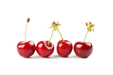 Sweet cherry isolated on a white background