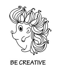 vector watercolor variegated hedgehog