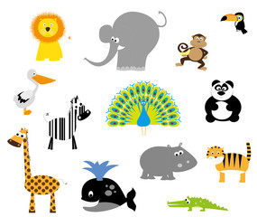 cartoon wild animals collection 