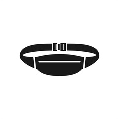 Waist bag sign simple icon on background