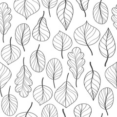 Vector seamless pattern with leaves