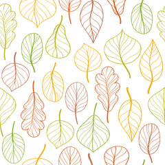 Vector seamless pattern with leaves