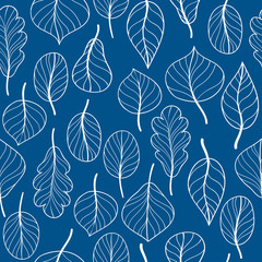 Vector seamless pattern with leaves