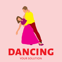 Logo vector dance. A guy and a girl dancing.