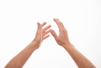 Male hands applauding