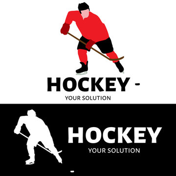 Vector logo hockey player. Brand logo themes hockey