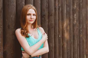 Fototapeta premium Beauty Girl Outdoors enjoying nature