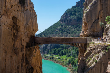 Gorge of the Gaitanes and "El Caminito del Rey" path, Malaga (Spain)