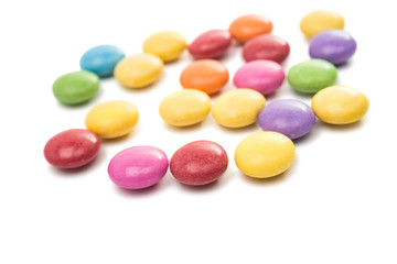multicolored chocolate pills